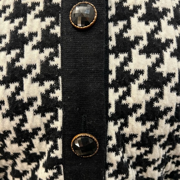 Vintage 80s Black and White lightweight Houndstooth Blazer Sz M EUC - Picture 2 of 9